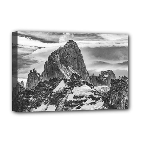 Fitz Roy And Poincenot Mountains, Patagonia Argentina Deluxe Canvas 18  X 12  (stretched)