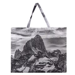 Fitz Roy And Poincenot Mountains, Patagonia Argentina Zipper Large Tote Bag by dflcprintsclothing