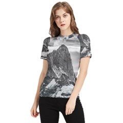 Fitz Roy And Poincenot Mountains, Patagonia Argentina Women s Short Sleeve Rash Guard by dflcprintsclothing