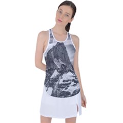 Fitz Roy And Poincenot Mountains, Patagonia Argentina Racer Back Mesh Tank Top by dflcprintsclothing