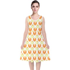 Saffron V-neck Midi Sleeveless Dress  by CuteKingdom