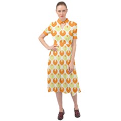 Saffron Keyhole Neckline Chiffon Dress by CuteKingdom