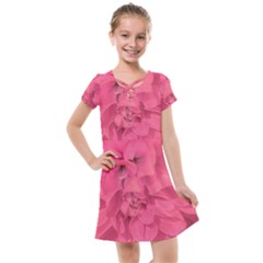 Beauty Pink Rose Detail Photo Kids  Cross Web Dress by dflcprintsclothing