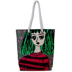 Freddy Girl Wall Grey Full Print Rope Handle Tote (small)