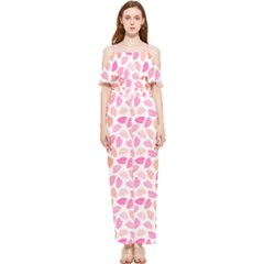 Pink Leaves Chiffon Jumpsuit by CuteKingdom