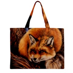 Fox Zipper Mini Tote Bag by ArtByThree