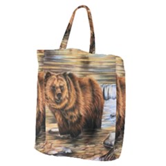 Bear In Water Giant Grocery Tote by ArtByThree