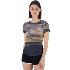 Coastal Sunset Scene At Montevideo City, Uruguay Back Cut Out Sport Tee by dflcprintsclothing