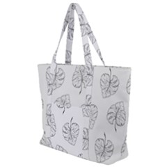 Doodle Leaves Zip Up Canvas Bag by goljakoff