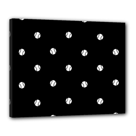 Black And White Baseball Motif Pattern Canvas 20  X 16  (stretched) by dflcprintsclothing