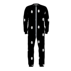 Black And White Baseball Motif Pattern Onepiece Jumpsuit (kids) by dflcprintsclothing