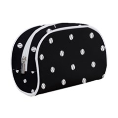 Black And White Baseball Motif Pattern Makeup Case (small) by dflcprintsclothing