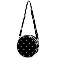 Black And White Baseball Motif Pattern Crossbody Circle Bag by dflcprintsclothing