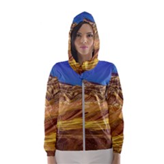 Colored Mountains Landscape, La Rioja, Argentina Women s Hooded Windbreaker by dflcprintsclothing