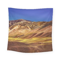 Colored Mountains Landscape, La Rioja, Argentina Square Tapestry (small) by dflcprintsclothing