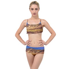 Colored Mountains Landscape, La Rioja, Argentina Layered Top Bikini Set by dflcprintsclothing