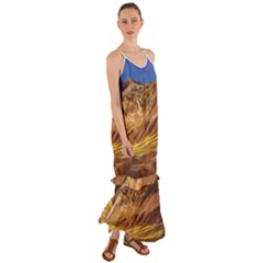 Colored Mountains Landscape, La Rioja, Argentina Cami Maxi Ruffle Chiffon Dress by dflcprintsclothing