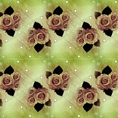 Beige Green Vintage Roses And Polka Dot by FloraaplusDesign