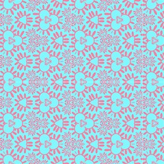Pink And Aqua Blue Decorative Pattern 