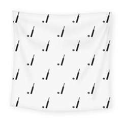 Black And White Cricket Sport Motif Print Pattern Square Tapestry (large) by dflcprintsclothing
