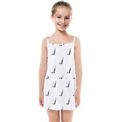 Black And White Cricket Sport Motif Print Pattern Kids  Summer Sun Dress by dflcprintsclothing