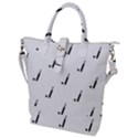 Black And White Cricket Sport Motif Print Pattern Buckle Top Tote Bag View1