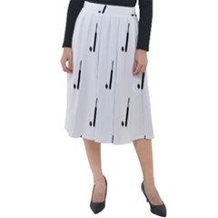 Black And White Cricket Sport Motif Print Pattern Classic Velour Midi Skirt  by dflcprintsclothing