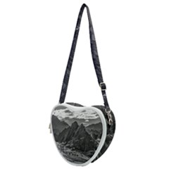 Andean Landscape At Brava Lagoon Reserve, La Rioja, Argentina Heart Shoulder Bag by dflcprintsclothing