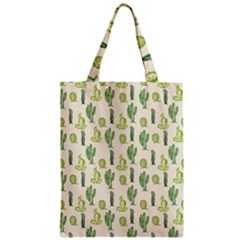 Cactus Pattern Zipper Classic Tote Bag