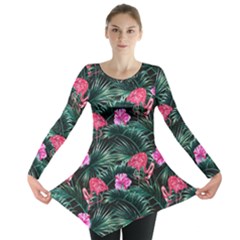 Pink Flamingo Long Sleeve Tunic  by goljakoff