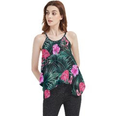 Pink flamingo Flowy Camisole Tank Top