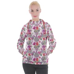 Geometric Flowers Women s Hooded Pullover by goljakoff