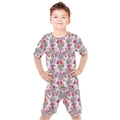 Geometric Flowers Kids  Tee And Shorts Set by goljakoff