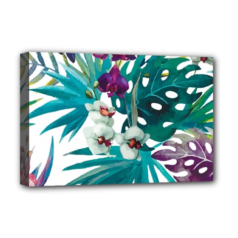 Tropical Flowers Deluxe Canvas 18  X 12  (stretched) by goljakoff