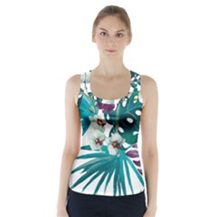 Tropical Flowers Racer Back Sports Top by goljakoff