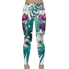 Tropical Flowers Lightweight Velour Classic Yoga Leggings by goljakoff