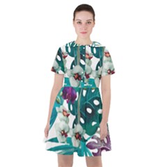 Tropical Flowers Sailor Dress by goljakoff
