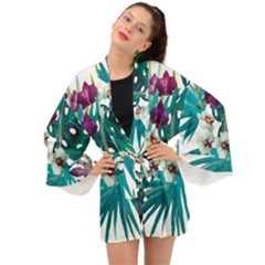 Tropical Flowers Long Sleeve Kimono by goljakoff