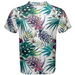 Tropical Flowers Men s Cotton Tee by goljakoff