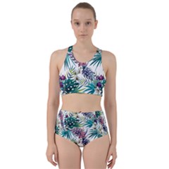 Tropical Flowers Racer Back Bikini Set by goljakoff