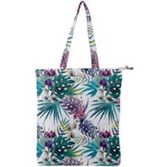 Tropical Flowers Double Zip Up Tote Bag by goljakoff