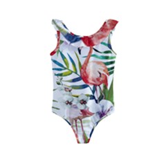 Tropical Flamingo Kids  Frill Swimsuit by goljakoff