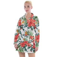 Red Flowers Women s Long Sleeve Casual Dress by goljakoff