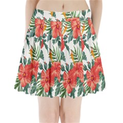 Red Flowers Pleated Mini Skirt by goljakoff