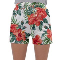 Red Flowers Sleepwear Shorts by goljakoff