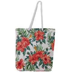Red Flowers Full Print Rope Handle Tote (large) by goljakoff