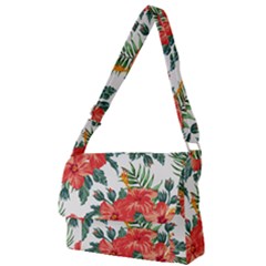 Red Flowers Full Print Messenger Bag (l) by goljakoff