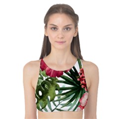 Monstera Flowers Tank Bikini Top by goljakoff