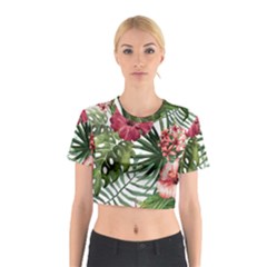 Monstera Flowers Cotton Crop Top by goljakoff