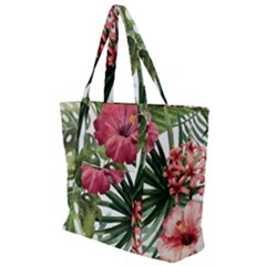 Monstera Flowers Zip Up Canvas Bag by goljakoff